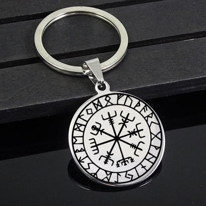 Vikings Vegvisir in Runic Circle Stainless Steel Keychain Ancient Treasures Ancientreasures Viking Odin Thor Mjolnir Celtic Ancient Egypt Norse Norse Mythology