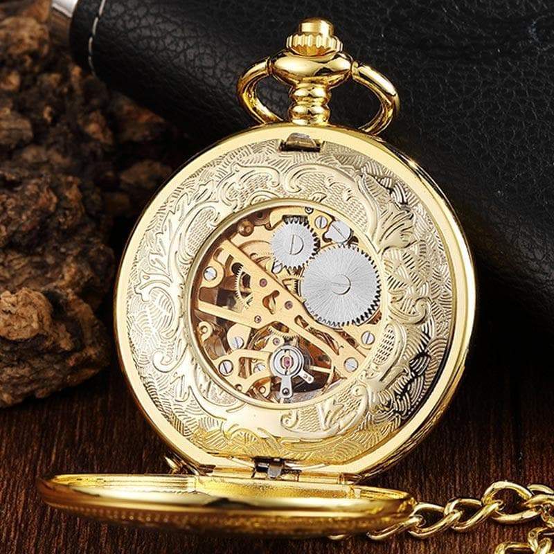 Watches Wiccan Golden Hollow Deer Mechanical Pocket Watch Ancient Treasures Ancientreasures Viking Odin Thor Mjolnir Celtic Ancient Egypt Norse Norse Mythology