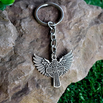 Winged Celtics Knot Cross Stainless Steel Keychain Ancient Treasures Ancientreasures Viking Odin Thor Mjolnir Celtic Ancient Egypt Norse Norse Mythology