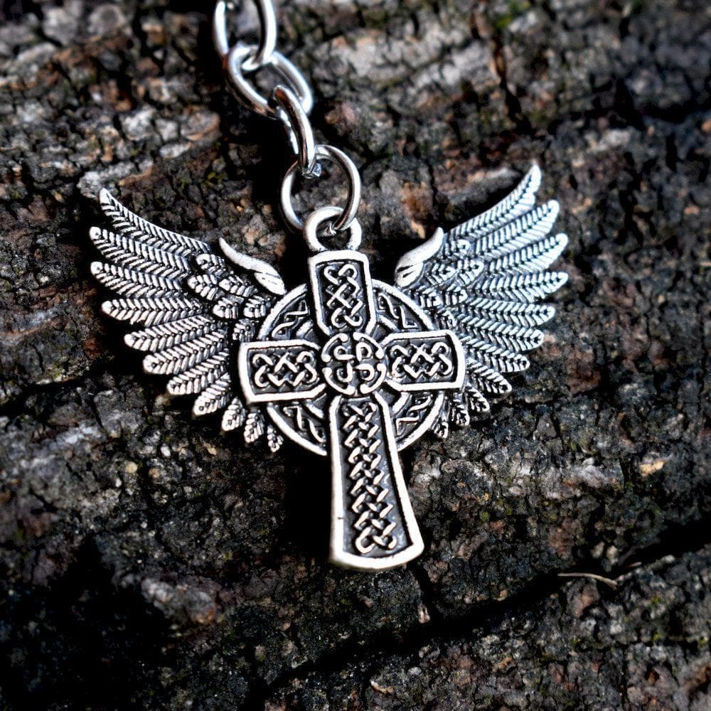 Winged Celtics Knot Cross Stainless Steel Keychain Ancient Treasures Ancientreasures Viking Odin Thor Mjolnir Celtic Ancient Egypt Norse Norse Mythology